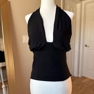 Vici Black Halter Top Sleeveless Fitted Corset Style Party Club Size S